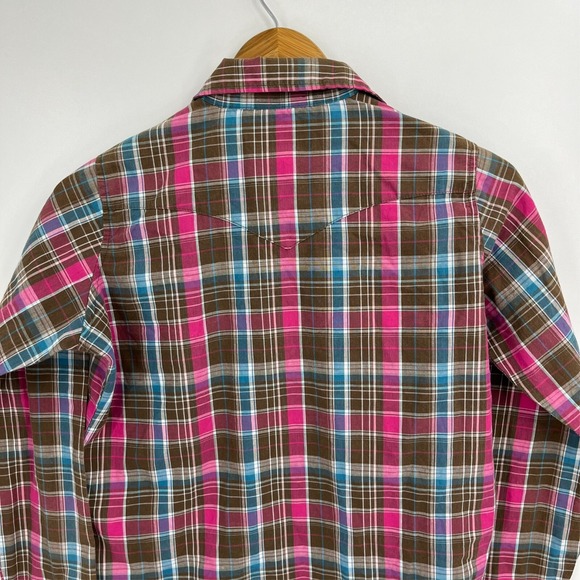 Wrangler Western Shirt Women's S Multicolor Plaid Print Pearl Snap Cowgirl - Picture 6 of 8